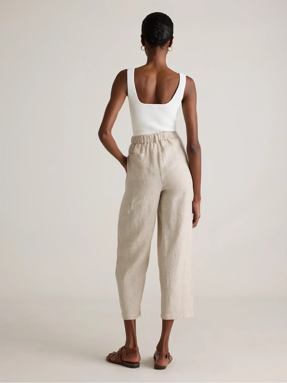 Quince Driftwood 100% Linen Pull On Pants Size Medium - Picture 9 of 9